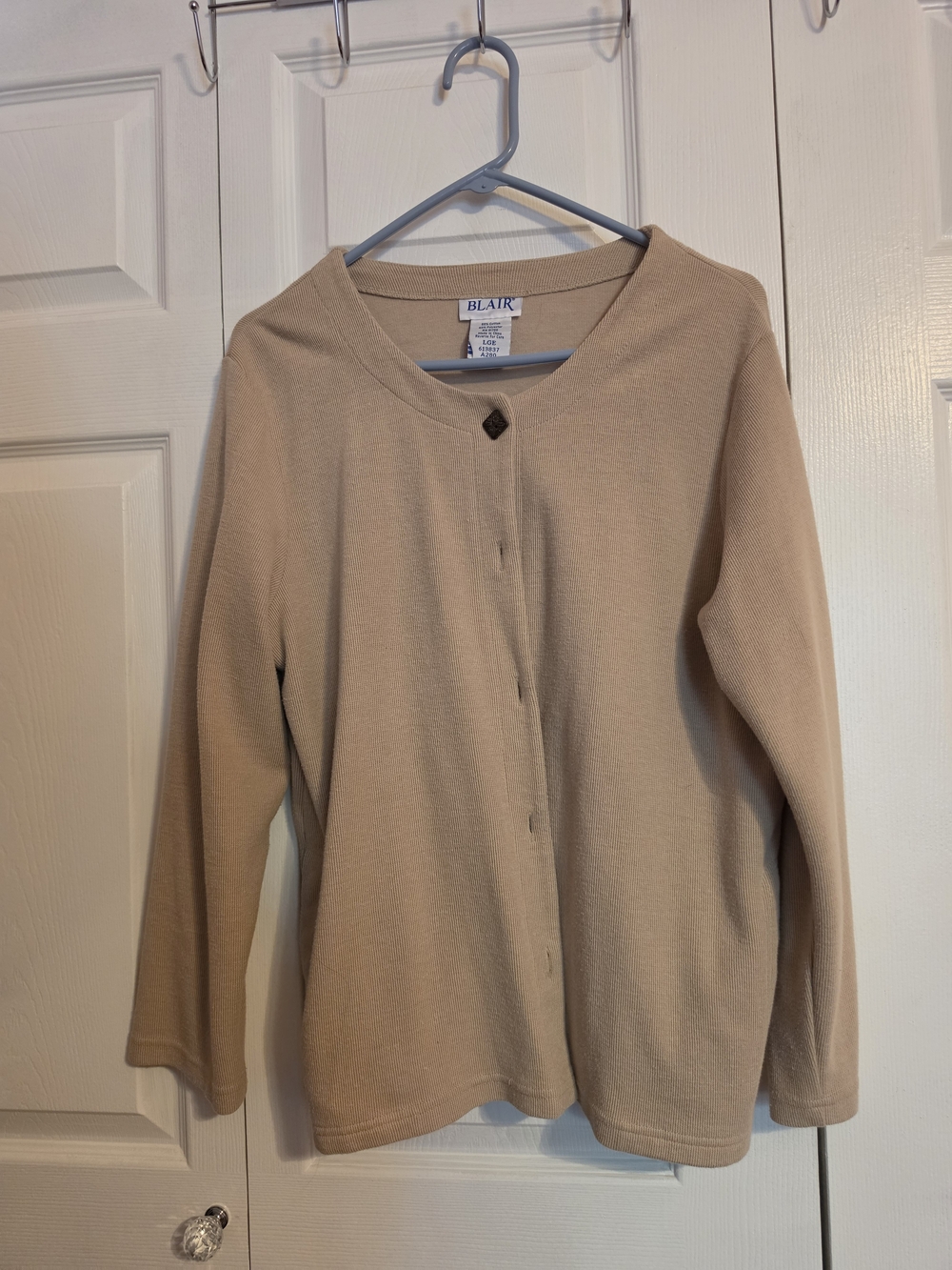 Blair Neutral Tan Button-Front Knit Cardigan